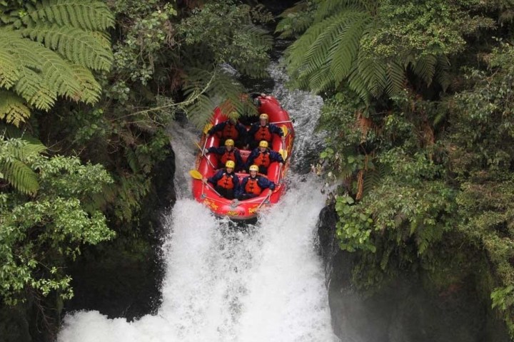 a train riding through a river