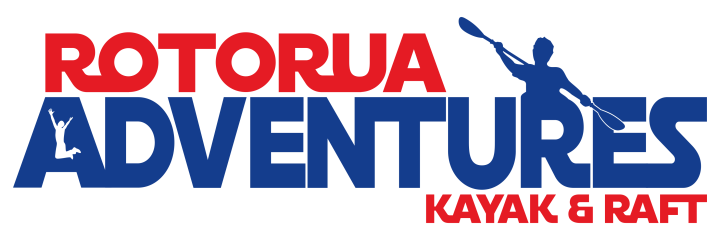 Rotorua Adventures logo with kayaker silhouette.