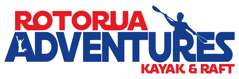 Rotorua Adventures logo with kayaker silhouette.